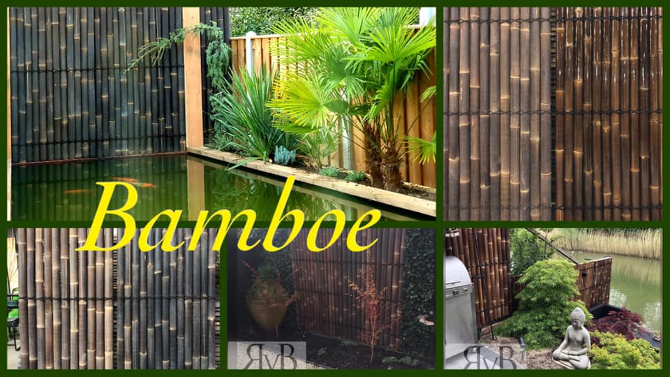 Hen Wegenbouwproces Mona Lisa Bamboe tuinscherm, schutting half 200x90 cm black bamboo BAMBOE.B200090 -  DE SPLINTER B.V.
